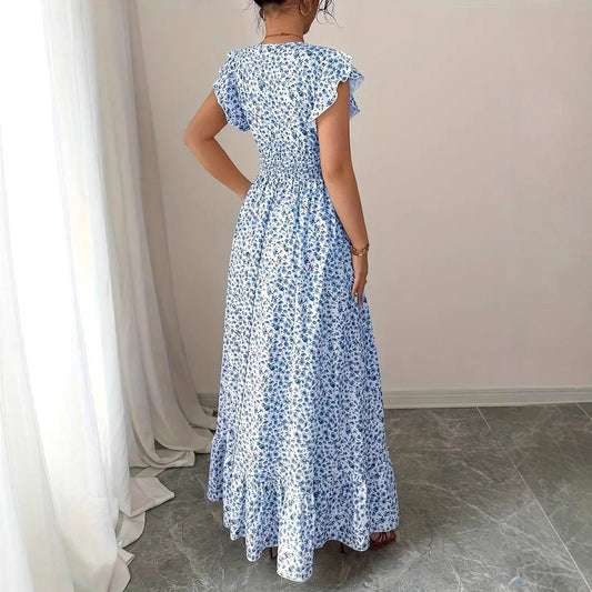 Women’s Fashion Floral Short-Sleeve Casual Dress