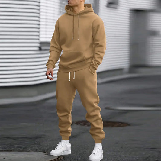 Men’s Solid Colour Hoodie and Jogger Tracksuit