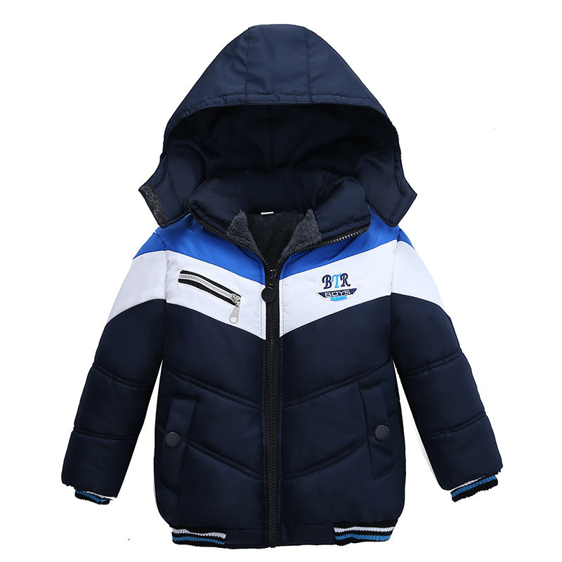 Boys’ Long Sleeved Hooded Padded Jacket – Warm Winter Outerwear