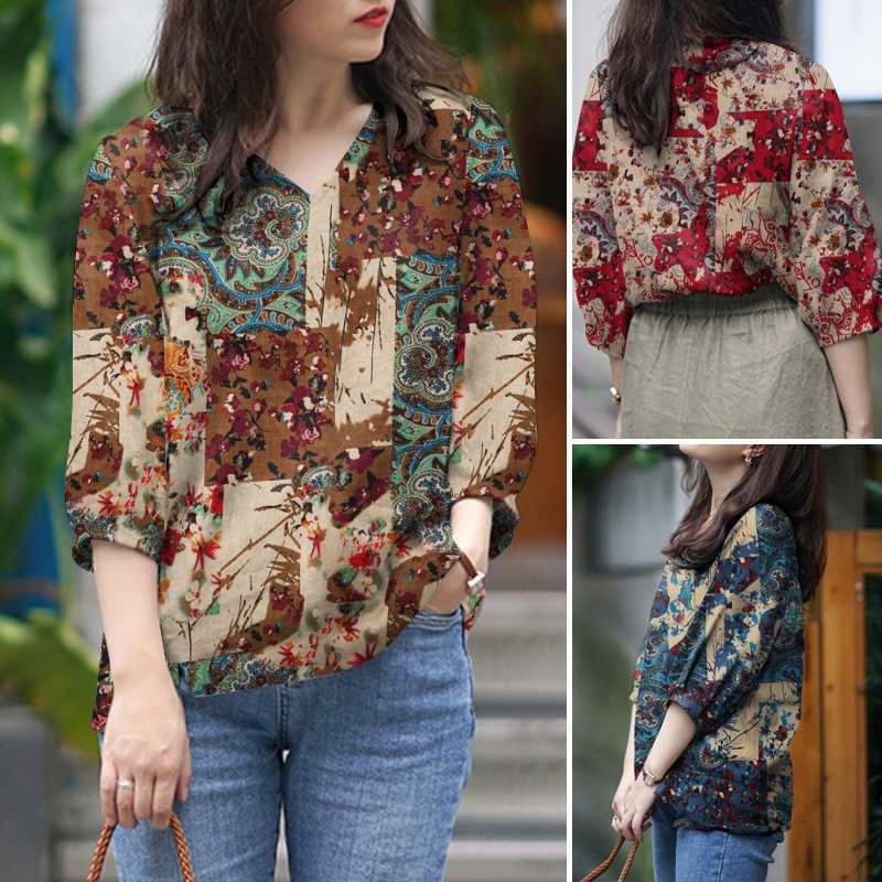 Women’s Casual V-Neck Printed Top