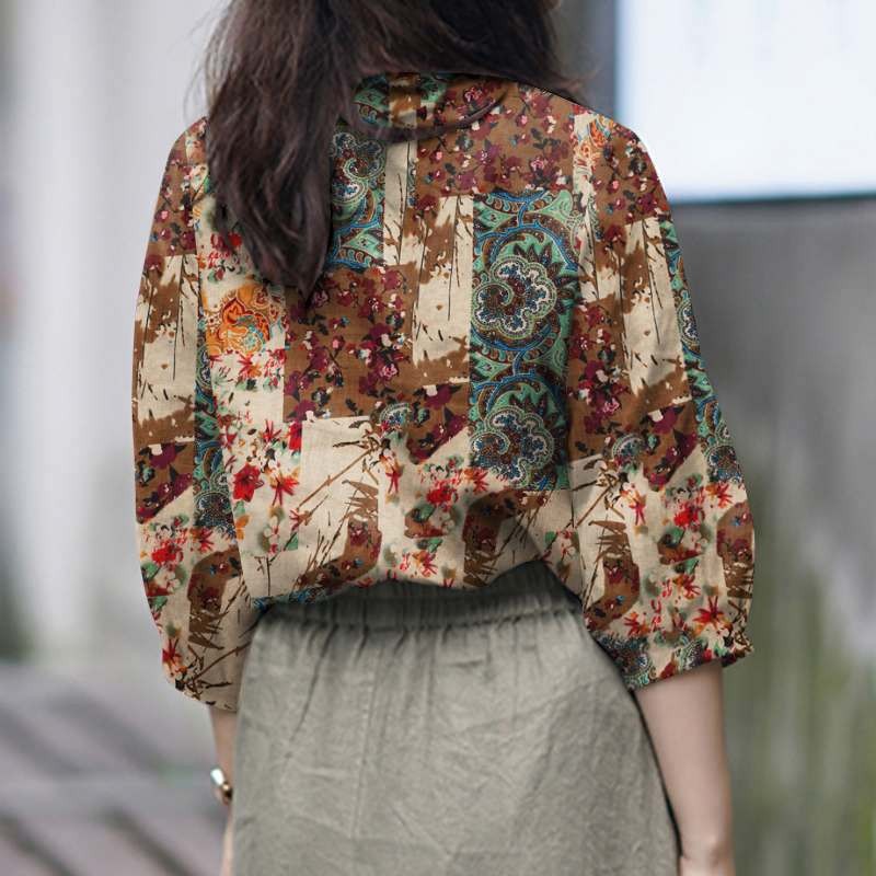 Women’s Casual V-Neck Printed Top