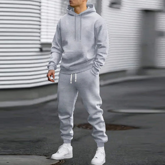 Men’s Solid Colour Hoodie and Jogger Tracksuit