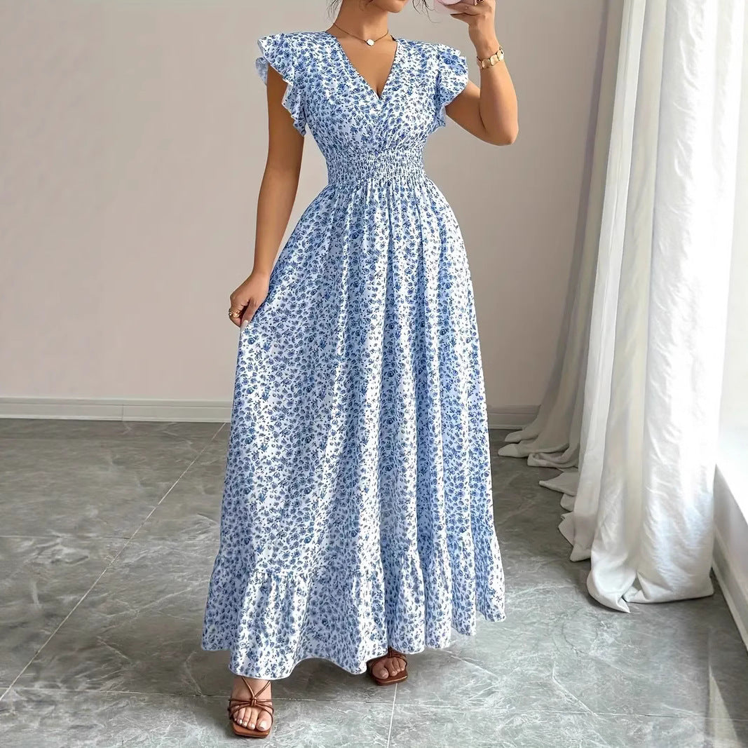 Women’s Fashion Floral Short-Sleeve Casual Dress