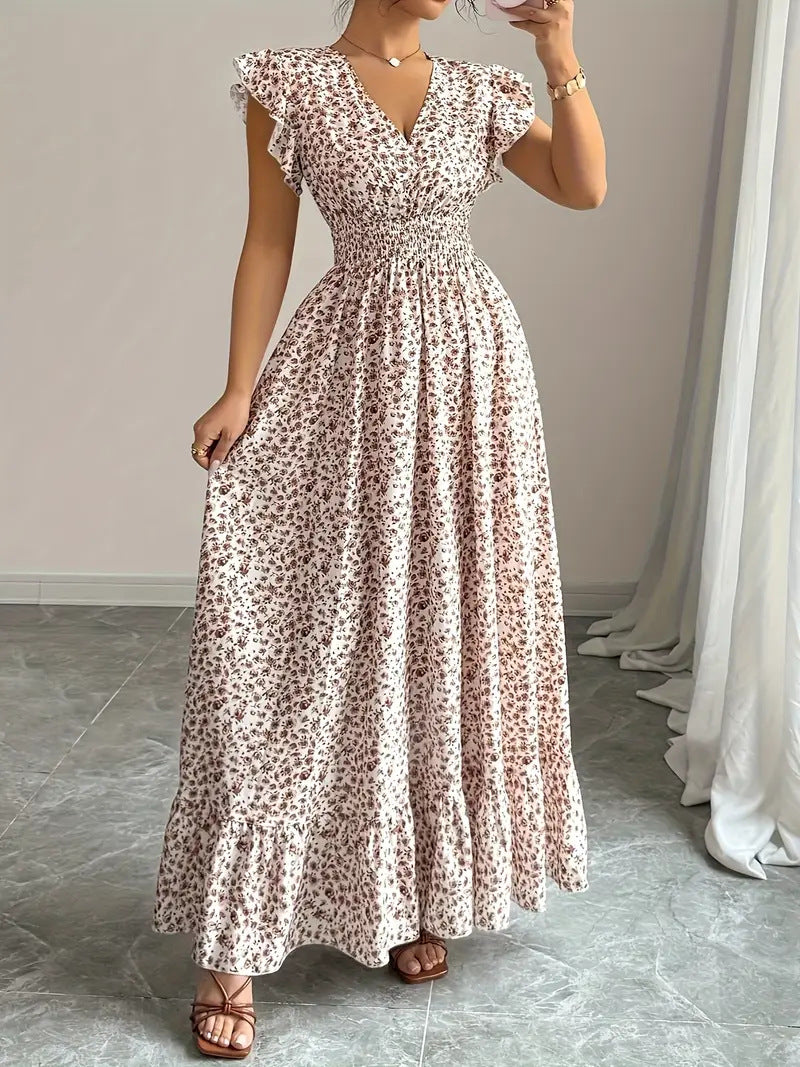 Women’s Fashion Floral Short-Sleeve Casual Dress