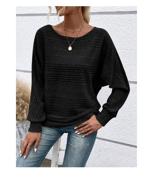 Women’s Batwing Long-Sleeve Round Neck Top