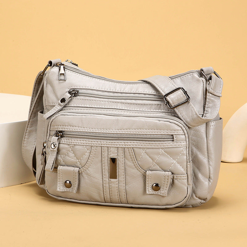 Casual Washed Messenger Bag – Trendy Everyday Shoulder Bag