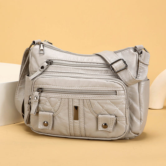 Casual Washed Messenger Bag – Trendy Everyday Shoulder Bag
