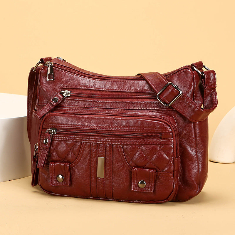 Casual Washed Messenger Bag – Trendy Everyday Shoulder Bag