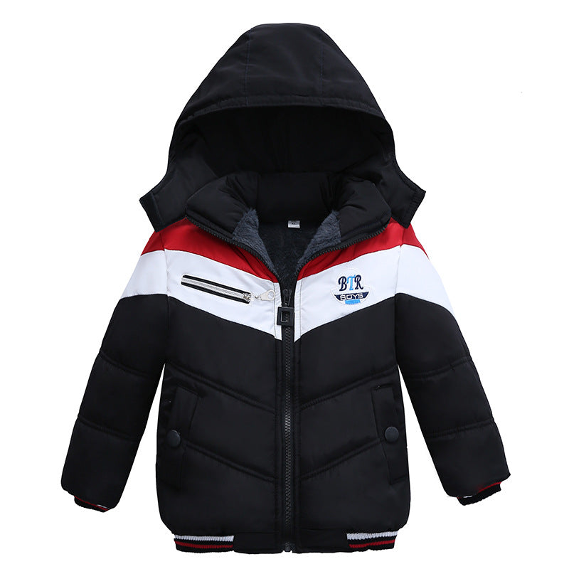 Boys’ Long Sleeved Hooded Padded Jacket – Warm Winter Outerwear