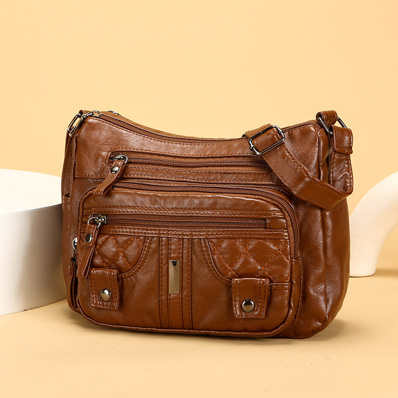 Casual Washed Messenger Bag – Trendy Everyday Shoulder Bag