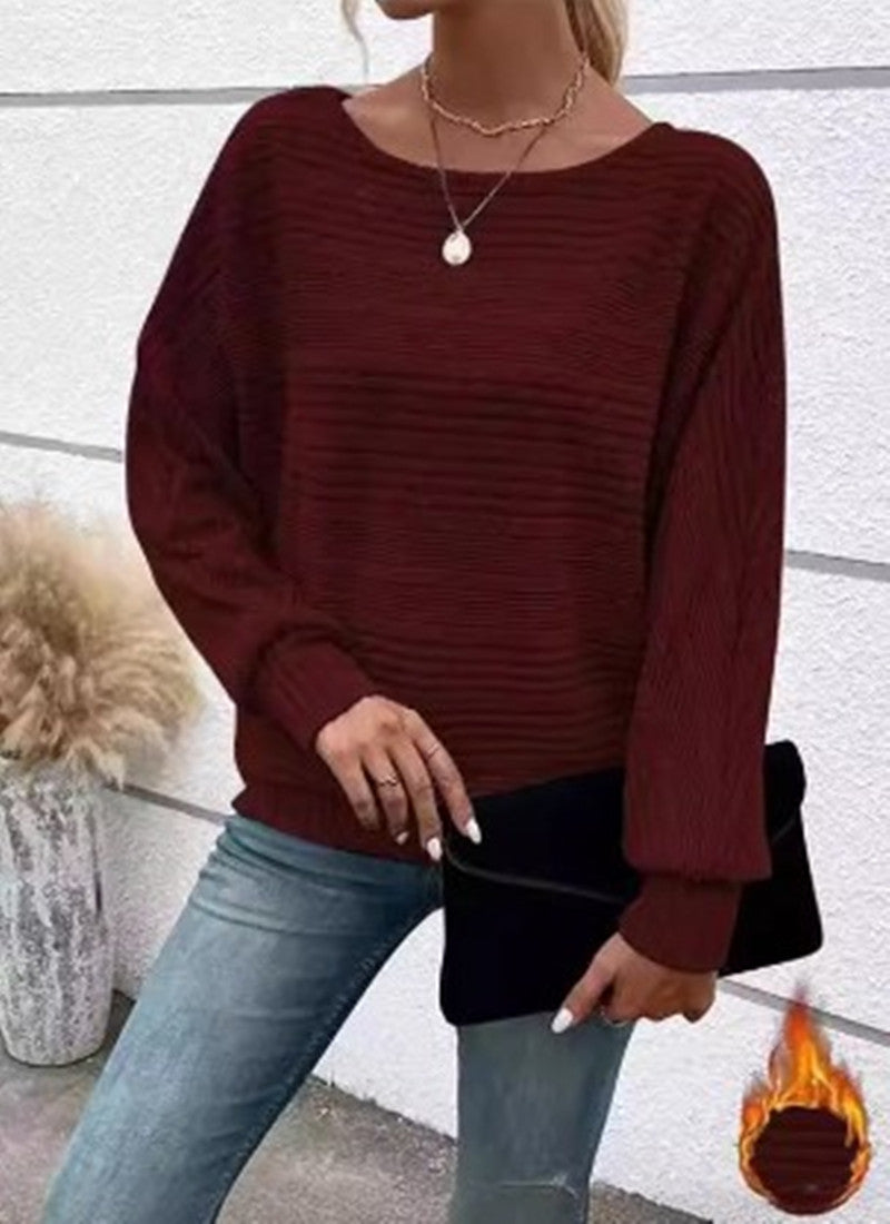 Women’s Batwing Long-Sleeve Round Neck Top
