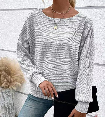Women’s Batwing Long-Sleeve Round Neck Top