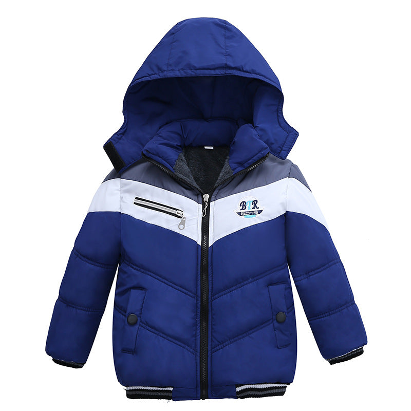 Boys’ Long Sleeved Hooded Padded Jacket – Warm Winter Outerwear