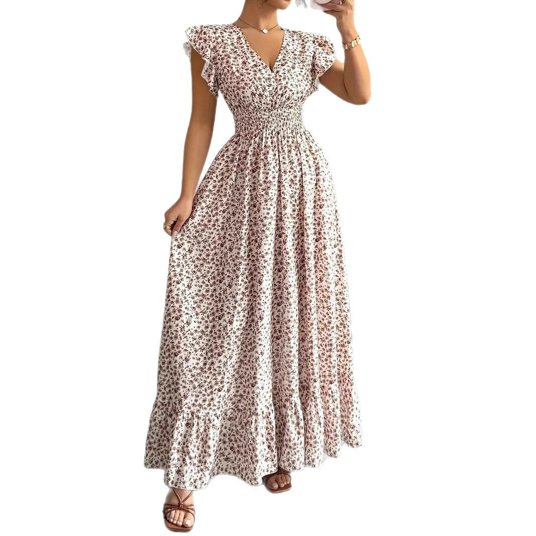 Women’s Fashion Floral Short-Sleeve Casual Dress