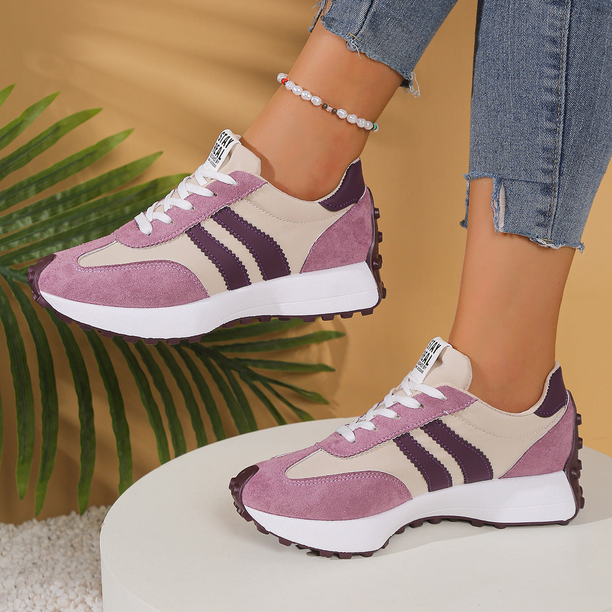 Women’s Modern Chunky-Soled Casual Shoes – Trendy Sports Sneakers
